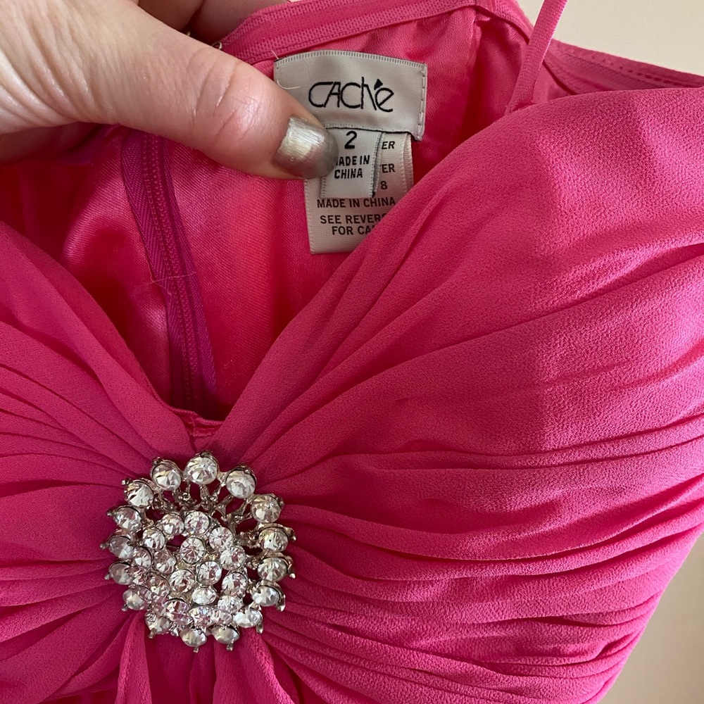 Cache Pink Ruffled Strapless Prom Dress - Picture 5 of 6